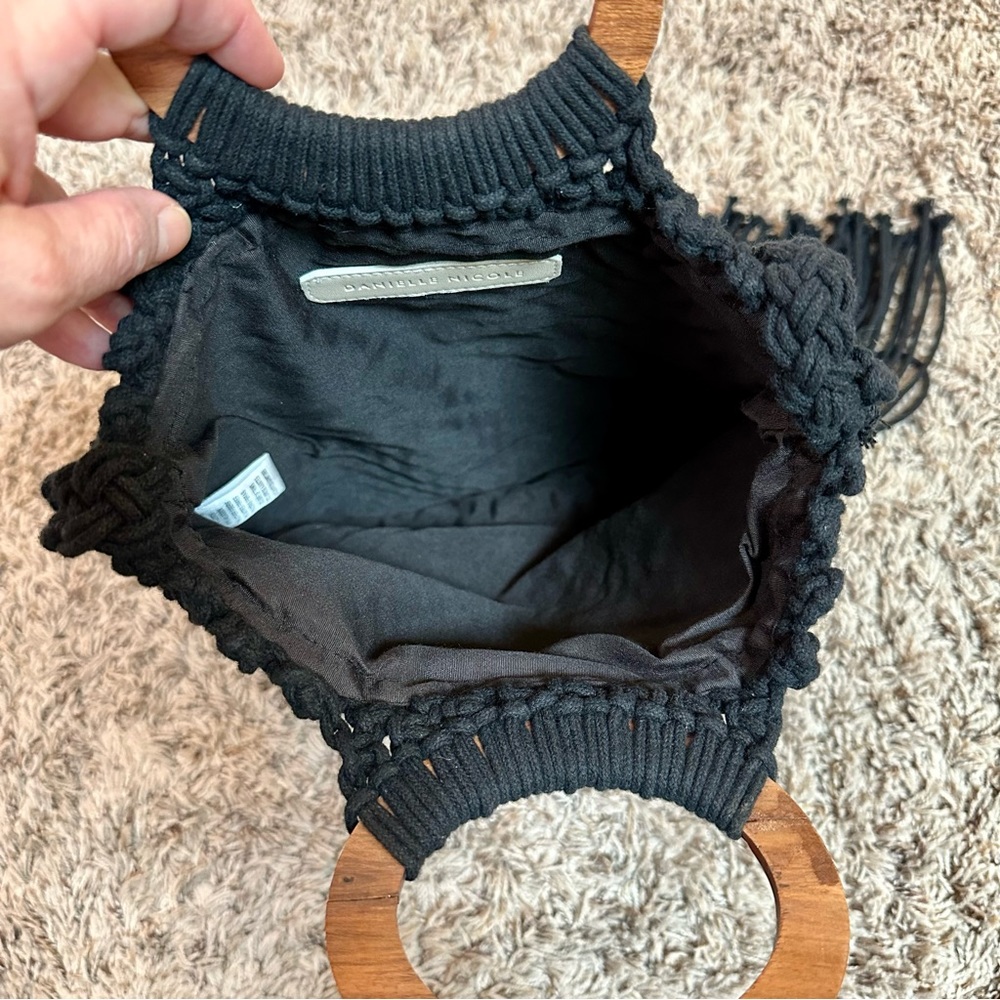 Danielle Nicole Boho Crochet Fringe Bag In Black - image 8